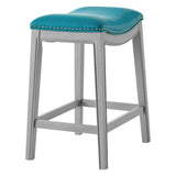 Grover Leatherette Counter Stool Matte Turquoise