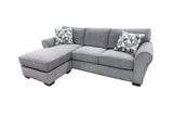 Porter Designs Savannah Soft Chenille Reversible Fabric Modern Sectional Gray 01-207-16-1731