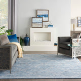 Nourison Venosa VSN01 Modern Handmade Tufted Indoor Area Rug Blue/Ivory 7'9" x 9'9" 99446786951