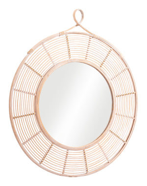 Zuo Modern Lobo Rattan, MDF, Glass Modern Commercial Grade Mirror Natural Rattan, MDF, Glass