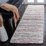 Fontana Shag  800 Fontana Shag 842 Shag & Flokati Power Loomed Polypropylene Pile Rug Ivory / Pink