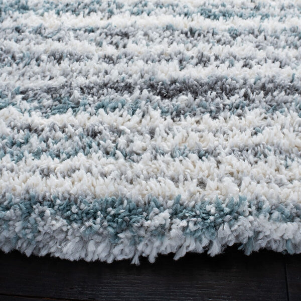 Fontana Shag  800 Fontana Shag 850 Shag & Flokati Power Loomed Polypropylene Pile Rug Ivory / Teal