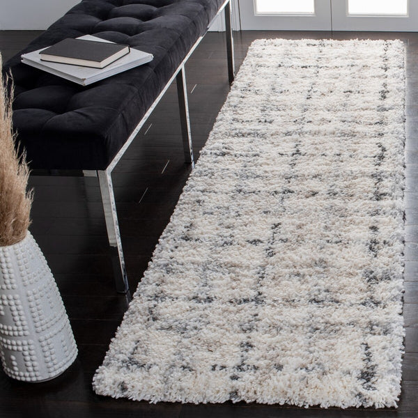 Fontana Shag  800 Fontana Shag 868 Shag & Flokati Power Loomed Polypropylene Pile Rug Grey / Ivory