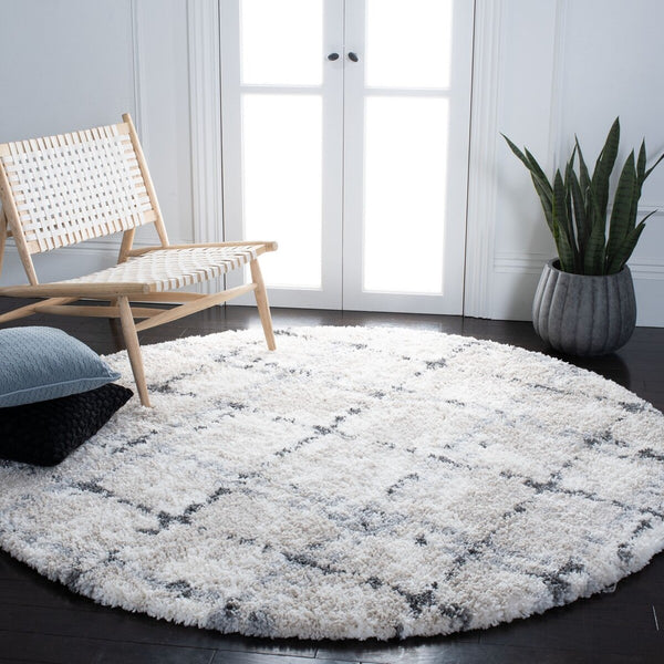 Fontana Shag  800 Fontana Shag 868 Shag & Flokati Power Loomed Polypropylene Pile Rug Grey / Ivory