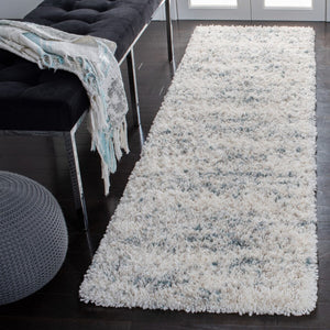 Fontana Shag  800 Fontana Shag 873 Shag & Flokati Power Loomed Polypropylene Pile Rug Ivory / Teal