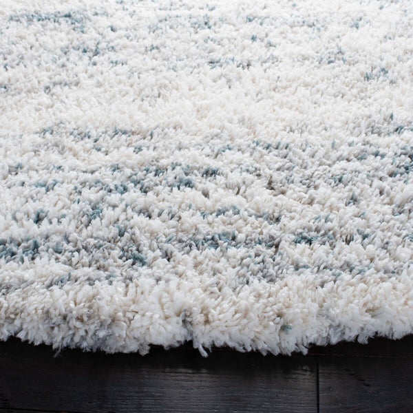 Fontana Shag  800 Fontana Shag 873 Shag & Flokati Power Loomed Polypropylene Pile Rug Ivory / Teal