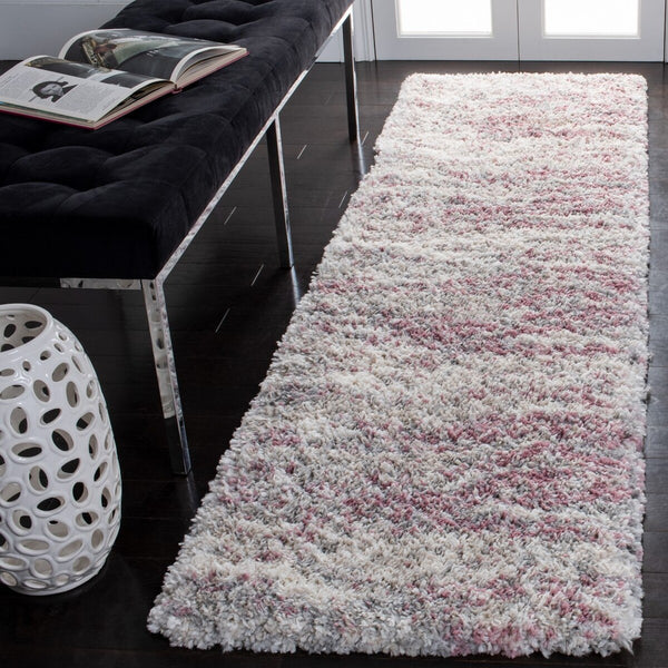 Fontana Shag  800 Fontana Shag 875 Shag & Flokati Power Loomed Polypropylene Pile Rug Pink / Grey