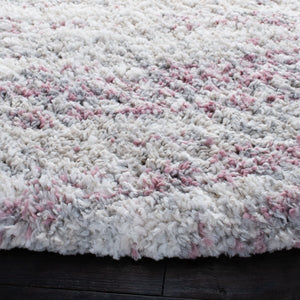 Fontana Shag  800 Fontana Shag 875 Shag & Flokati Power Loomed Polypropylene Pile Rug Pink / Grey