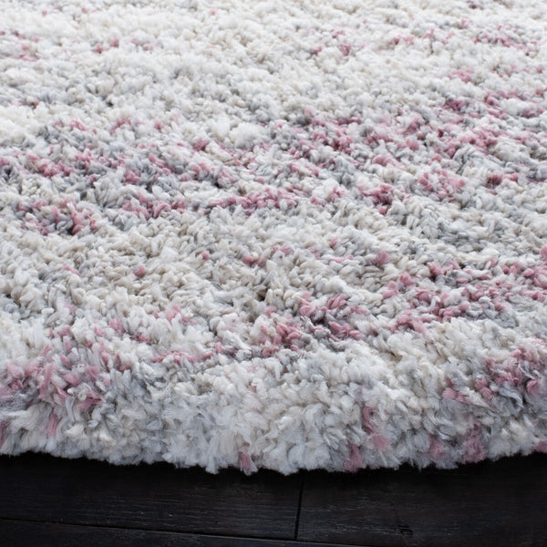 Fontana Shag  800 Fontana Shag 875 Shag & Flokati Power Loomed Polypropylene Pile Rug Pink / Grey