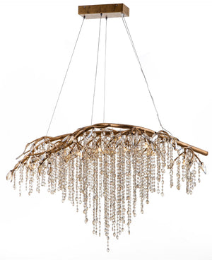 Bethel Gold Chandelier in Metal & Crystal