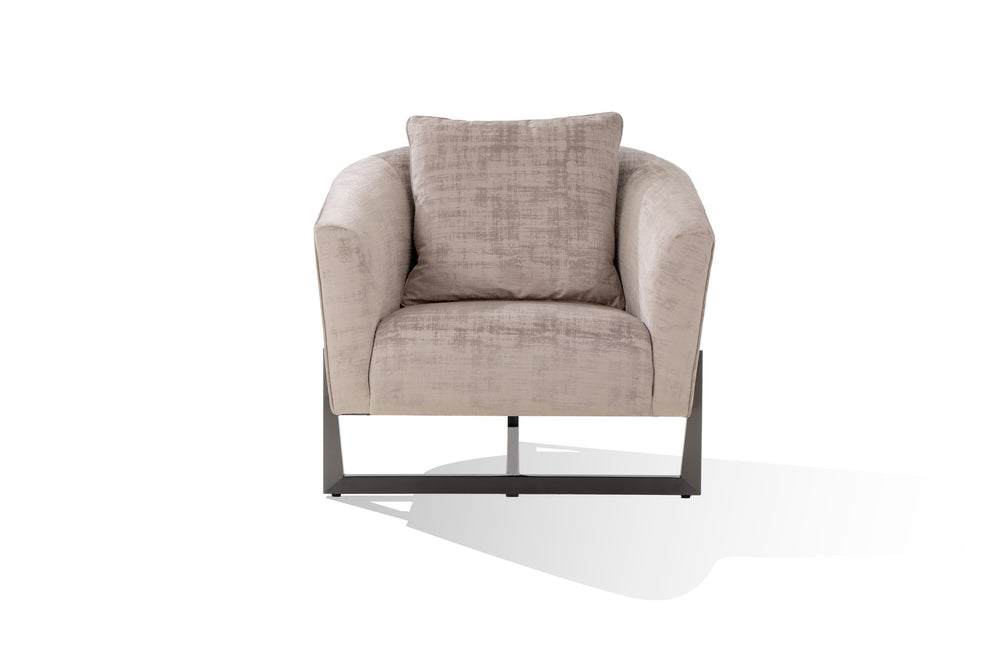 VIG Furniture Modrest Forbis - Contemporary Light Grey Fabric Accent Chair VGCSFORBIS-LGB-CH
