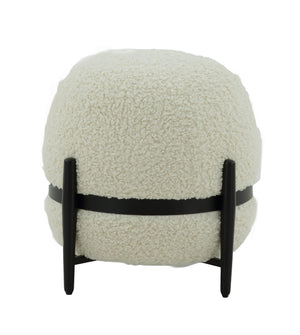 VIG Furniture Divani Casa Fouston - Contemporary White Sherpa Ottoman VGODZW-20156-WHT-OTT
