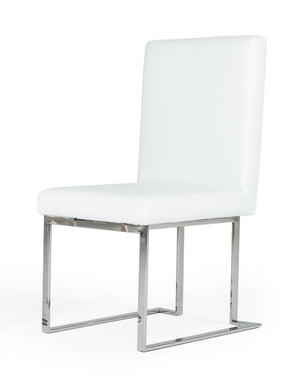 VIG Furniture Modrest Fowler - Modern White Leatherette Dining Chair Set of 2 VGVCB8866-WHT