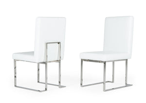 VIG Furniture Modrest Fowler - Modern White Leatherette Dining Chair Set of 2 VGVCB8866-WHT