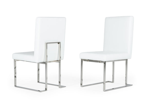 VIG Furniture Modrest Fowler - Modern White Leatherette Dining Chair Set of 2 VGVCB8866-WHT