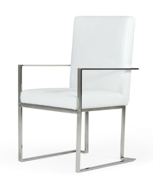 VIG Furniture Modrest Fowler - Modern White Eco-Leather Dining Armchair VGVCB8866A-WHT
