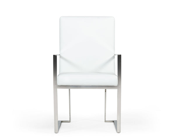 VIG Furniture Modrest Fowler - Modern White Eco-Leather Dining Armchair VGVCB8866A-WHT