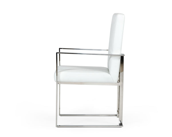VIG Furniture Modrest Fowler - Modern White Eco-Leather Dining Armchair VGVCB8866A-WHT