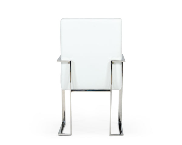 VIG Furniture Modrest Fowler - Modern White Eco-Leather Dining Armchair VGVCB8866A-WHT