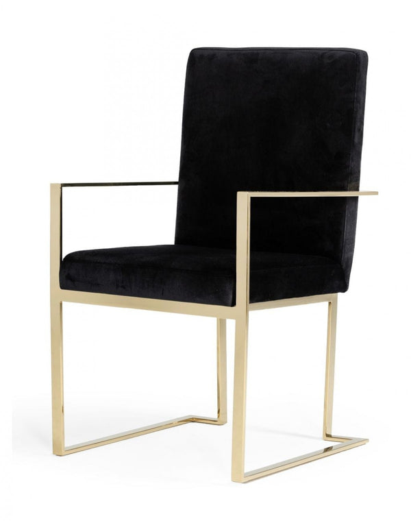 VIG Furniture Modrest Fowler - Modern Black Velvet Dining Chair VGVCB8866A VGVCB8866A