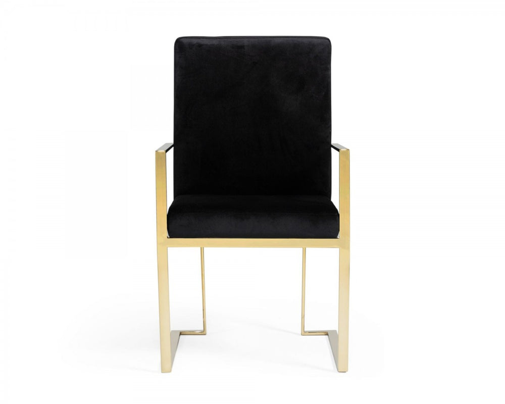 VIG Furniture Modrest Fowler - Modern Black Velvet Dining Chair VGVCB8866A VGVCB8866A