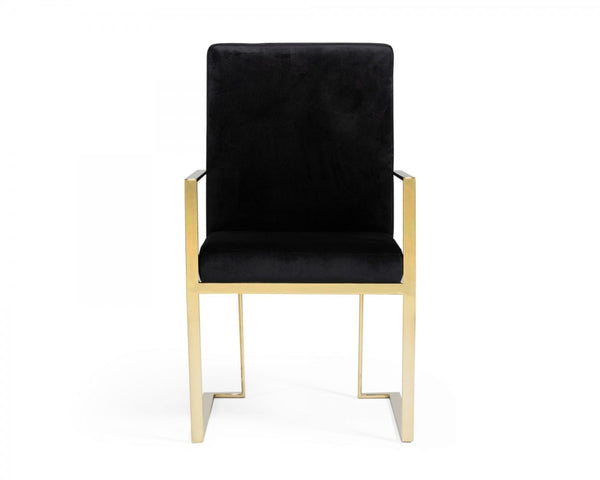 VIG Furniture Modrest Fowler - Modern Black Velvet Dining Chair VGVCB8866A VGVCB8866A