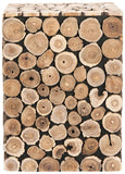 Jefferson Stool Medium Oak Black Wood Reclaimed Teak