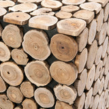Safavieh Jefferson Stool Medium Oak Black Wood Reclaimed Teak FOX1004A 683726362661