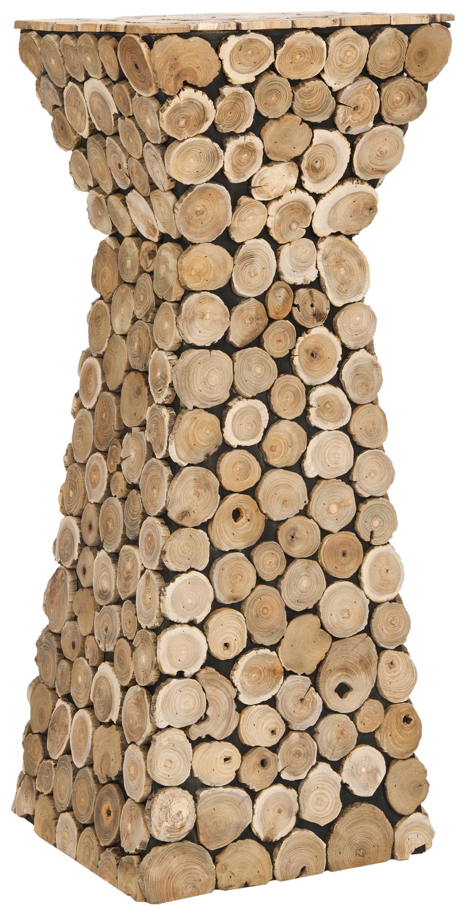 Safavieh Jefferson Stand Medium Oak Black Wood Reclaimed Teak FOX1005A 683726362678