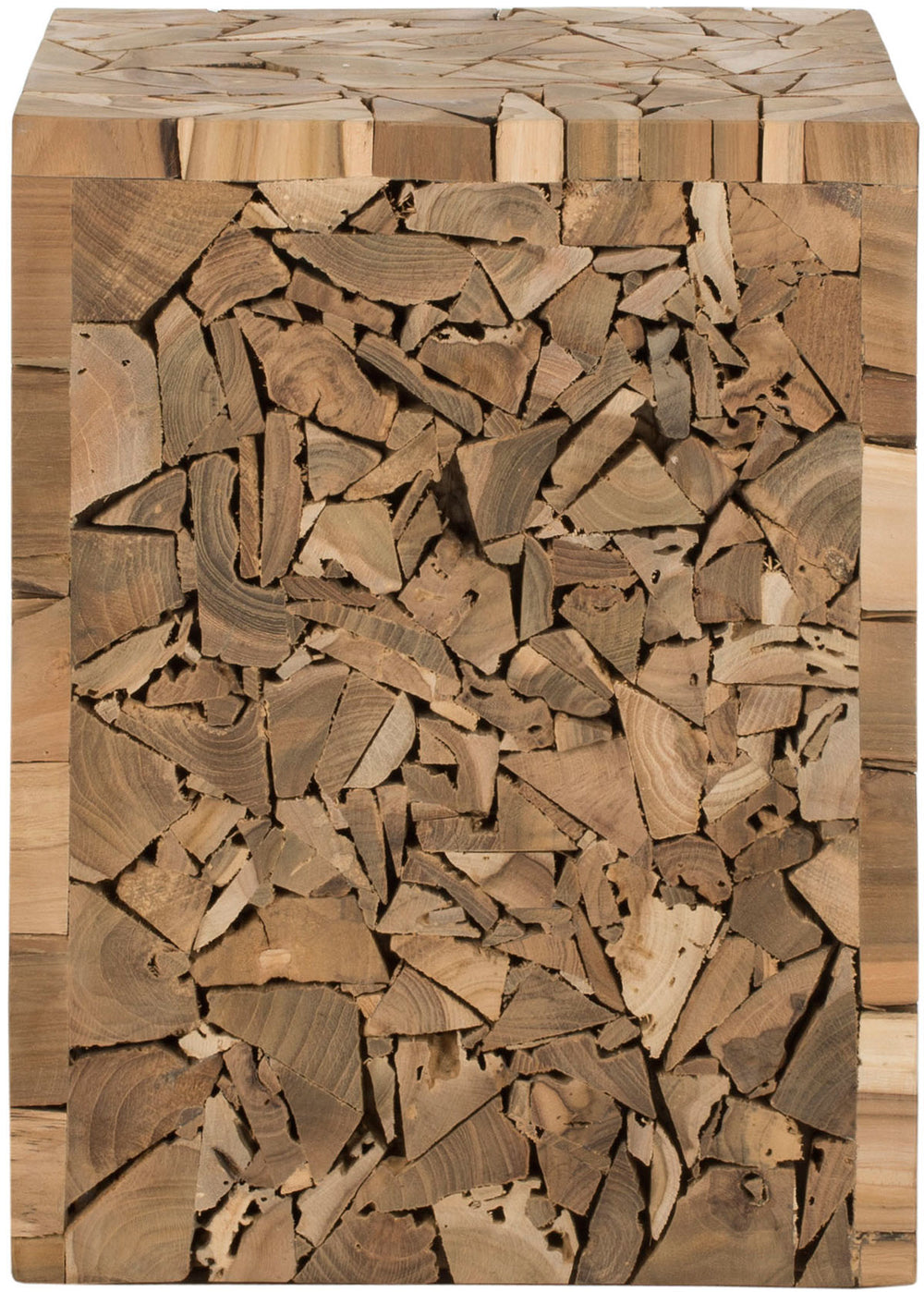 Safavieh Forbes Stool Teak Square Medium Oak Wood Reclaimed FOX1007A 683726362692