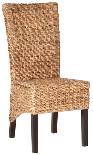 Safavieh - Set of 2 - Kiska Side Chair 18''H Rattan Natural Dark Brown Water Based Lacquer Mixed Wood Iron FOX1021A-SET2 683726351849