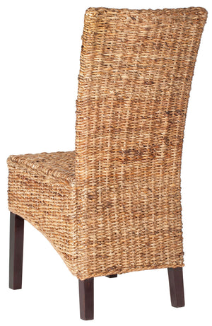 Safavieh - Set of 2 - Kiska Side Chair 18''H Rattan Natural Dark Brown Water Based Lacquer Mixed Wood Iron FOX1021A-SET2 683726351849