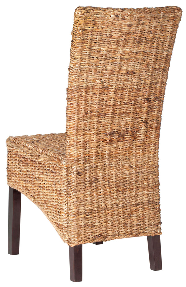 Safavieh - Set of 2 - Kiska Side Chair 18''H Rattan Natural Dark Brown Water Based Lacquer Mixed Wood Iron FOX1021A-SET2 683726351849