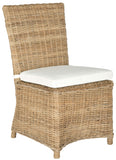 Safavieh - Set of 2 - Sebesi Side Chair 17''H Rattan Natural CA Foam FOX1600A-SET2 683726300557