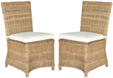 Safavieh - Set of 2 - Sebesi Side Chair 17''H Rattan Natural CA Foam FOX1600A-SET2 683726300557