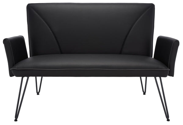 Safavieh Johannes Mid Century Modern Leather Settee FOX1701D