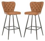 Safavieh - Set of 2 - Aster Bar Stool Camel Fox FOX1703B-SET2 889048446397