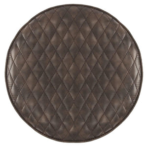 Safavieh Brinley Stool 30"H Modern Mid Century Dark Brown Silver Metal Powder Coating Foam Steel PU Polyester Cotton FOX1704B 889048201040