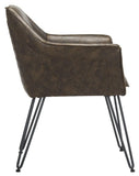 Safavieh - Set of 2 - Esme Dining Chair 19"H Modern Leather Mid Century Dark Brown Black Metal Foam Steel PU Poly Cotton FOX1705B-SET2 889048214910