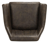 Safavieh - Set of 2 - Esme Dining Chair 19"H Modern Leather Mid Century Dark Brown Black Metal Foam Steel PU Poly Cotton FOX1705B-SET2 889048214910