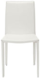 Safavieh - Set of 2 - Karna Dining Chair 19''H White Metal Plywood Iron Bonded Leather FOX2009A-SET2 683726539230
