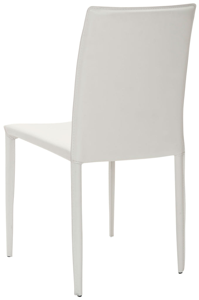 Safavieh - Set of 2 - Karna Dining Chair 19''H White Metal Plywood Iron Bonded Leather FOX2009A-SET2 683726539230