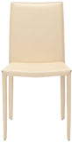 Safavieh - Set of 2 - Karna Dining Chair 19''H Cream Metal Plywood Iron Bonded Leather FOX2009E-SET2 683726539278