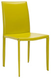 Safavieh - Set of 2 - Karna Dining Chair 19''H Green Metal Plywood Iron Bonded Leather FOX2009F-SET2 683726539285