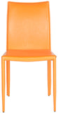 Safavieh - Set of 2 - Karna Dining Chair 19''H Orange Metal Plywood Iron Bonded Leather FOX2009G-SET2 683726641865