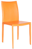 Safavieh - Set of 2 - Karna Dining Chair 19''H Orange Metal Plywood Iron Bonded Leather FOX2009G-SET2 683726641865