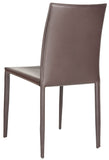Safavieh - Set of 2 - Karna Dining Chair 19''H Brown Metal Plywood Iron Bonded Leather FOX2009H-SET2 683726670018