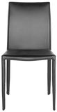 Safavieh - Set of 2 - Karna Dining Chair 19''H Black Metal Plywood Iron Bonded Leather FOX2009K-SET2 683726670070