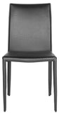 Safavieh - Set of 2 - Karna Dining Chair 19''H Black Metal Plywood Iron Bonded Leather FOX2009N-SET2 683726670094