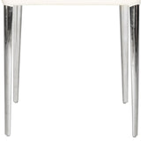 Safavieh - Set of 2 - Baltic Side Chair 18''H Leather Buttercream Metal PU Foam Stainless Steel FOX2012C-SET2 683726686422